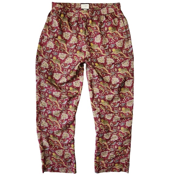 J. Crew Collection Silk Pants Womens 4 Floral‎ Leopard Print Retro Chic Classy